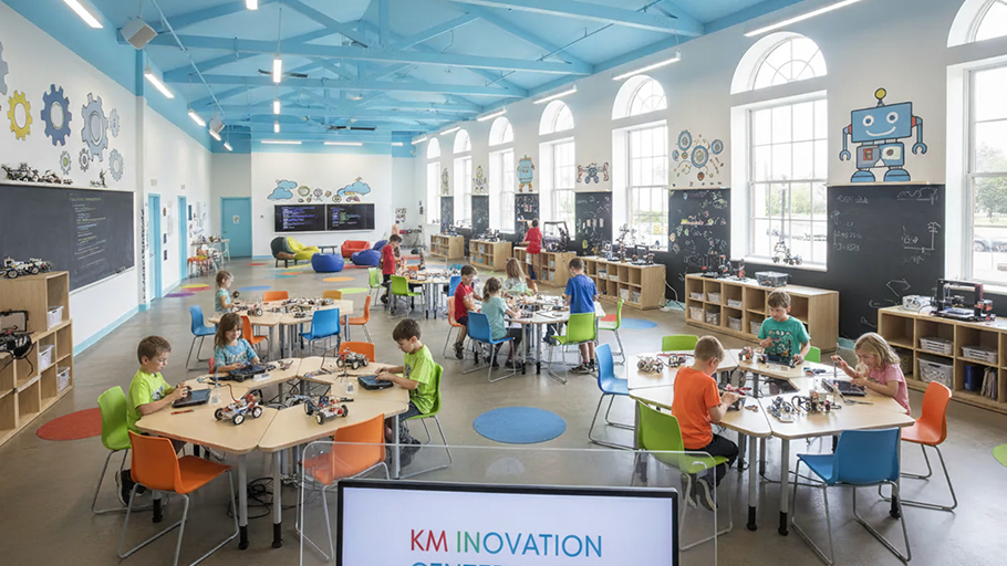 Children exploring at KM Innovation Center